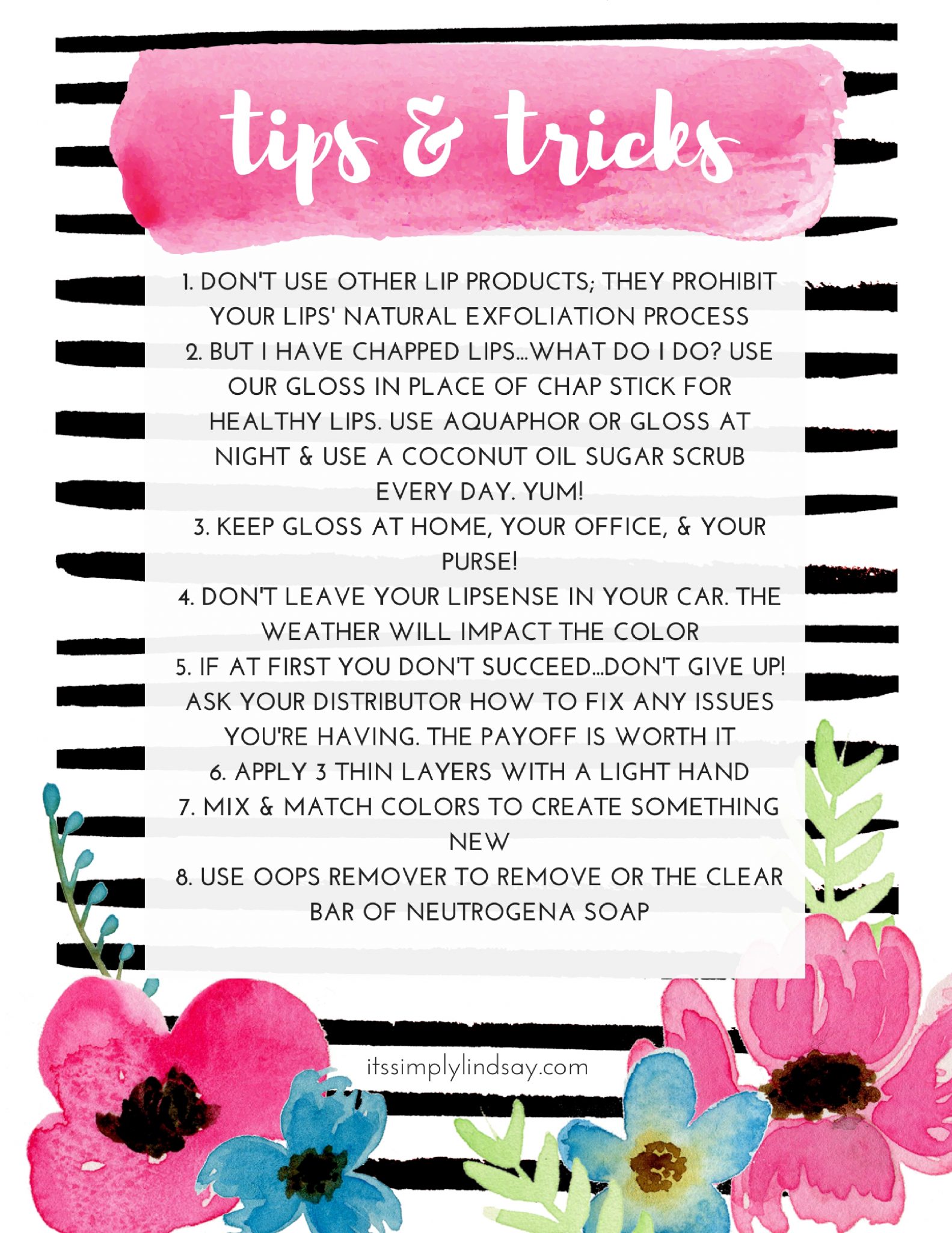 Lipsense Instructions Cards Free Printables It s Simply Lindsay