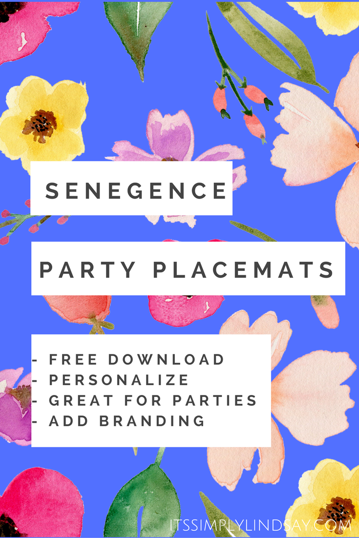 senegence party place mats