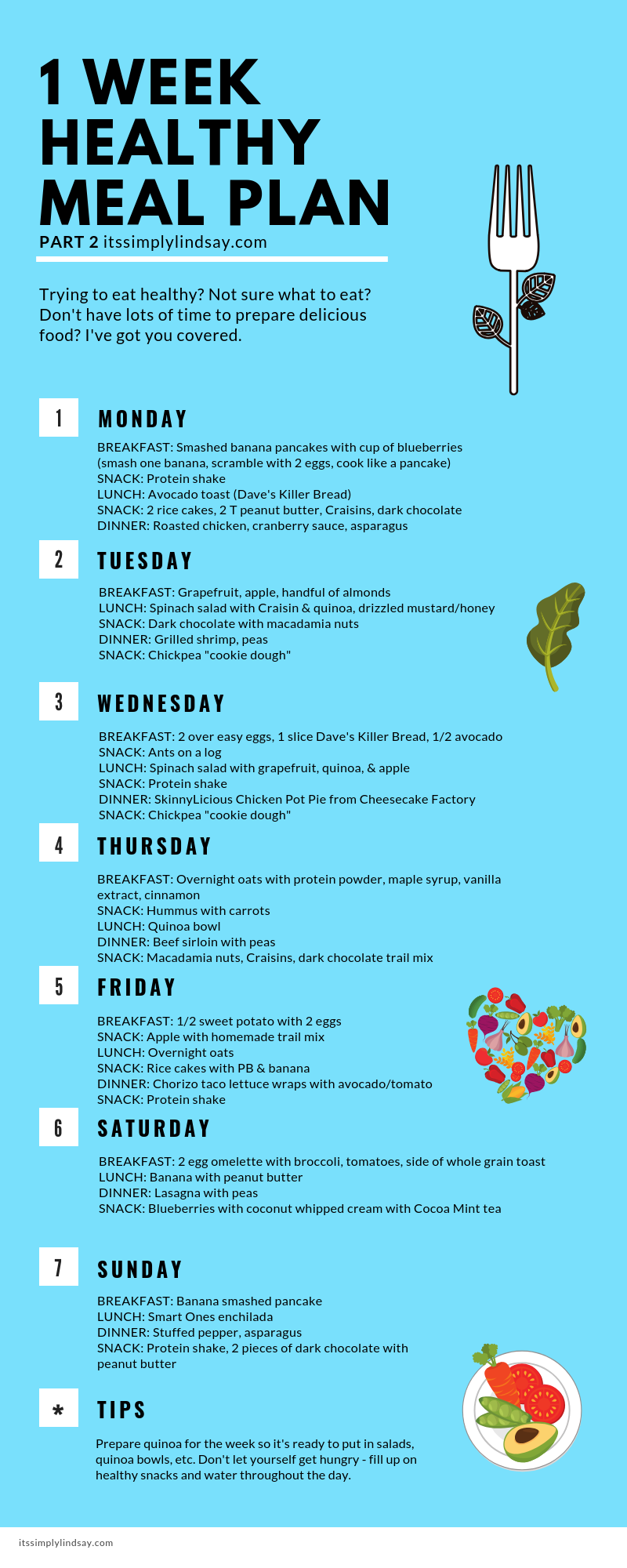 1 Week Healthy Meal Plan Part 2 